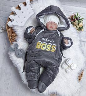 Демисезонный комбинезон Mini Boss для новорожденных сірий