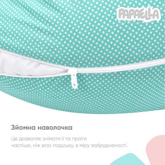 Подушка для вагітних і годування РИБКА бірюзовий горошок