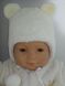 Зимова шапочка для малюків та новонароджених СНІЖКА молочна
