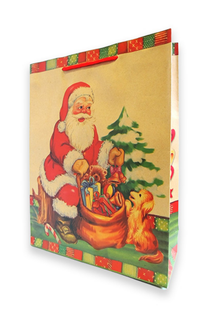 Новорічний Подарунковий Пакет "Дід Мороз" 33,5х25х9 СМ