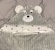 Плюшевый конверт одеяло с капюшоном Медвежонок серый страйпс + бязь