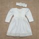 Нарядное платье + повязка для малышей Арина 2 велюр белый, 50, Велюр, Платье