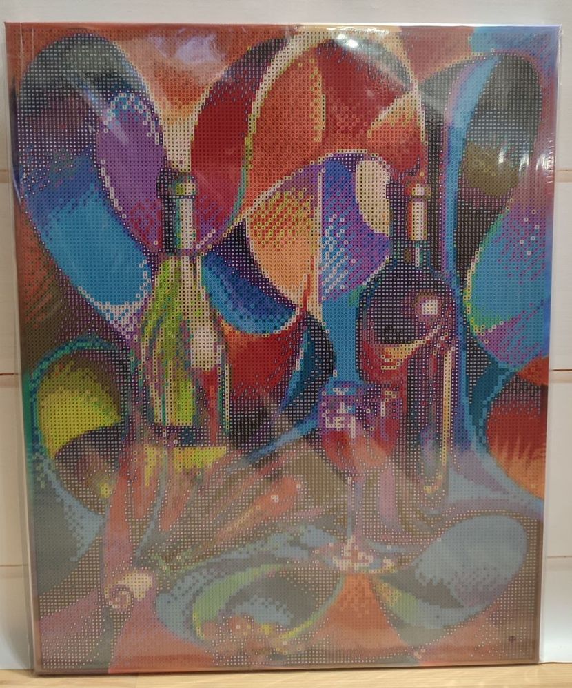 Картина стразами по номерам Абстракция "Винный вкус" с подрамником №11 размер 40х50 см