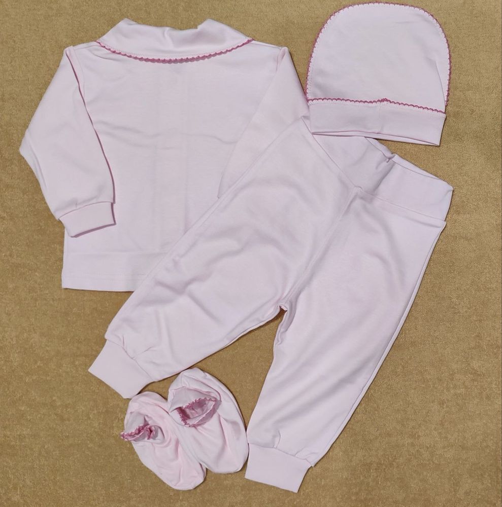 Комплект для малюків Орнамент рожевий, 74, Інтерлок, Костюм, комплект, Для дівчинки