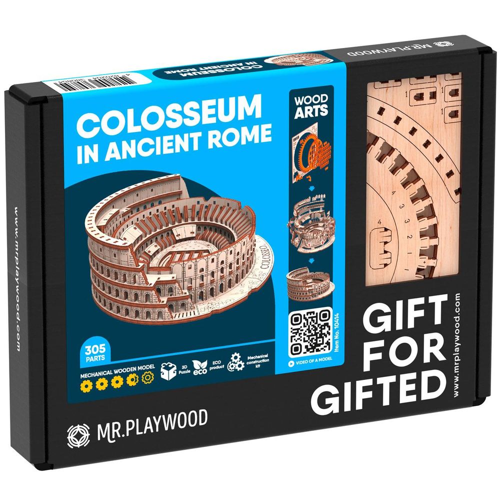 Фото, купить Колізей у Стародавньому Римі конструктор механічний дерев'яний 3D, цена 660 грн