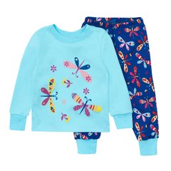 Детская пижама СТРЕКОЗА 100 % хлопок, Голубой, 98, Интерлок