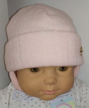 Теплі дитячі зимові шапки для малюків та новонароджених Шедевр персикова