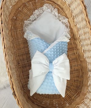 Весенне-летний конверт на выписку новорожденных Минки голубой