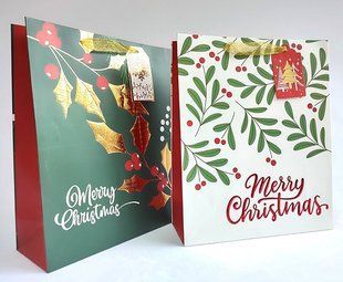Новорічний подарунковий пакет 30х40х12 Merry Christmas