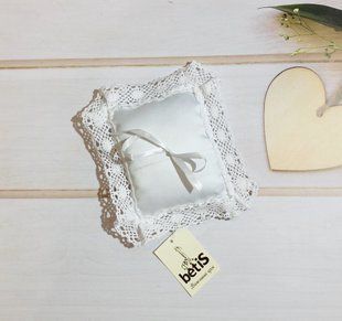 Подушечка для хрестика Натхнення з лляним мереживом, Білий, Подушечка для хрестика, Атлас