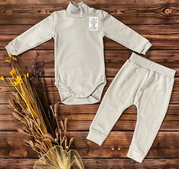 Теплий комплект Grey боді гольф + штанці