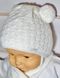 Теплая шапка СИМПАТЯШКА-2 с помпонами + шарф, на термоутеплителе, обхват головы 36 см, Хлопок
