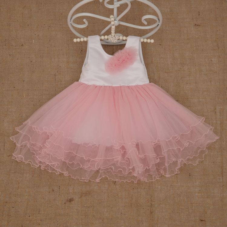 Нарядное платье Наталі для девочки розовое, 92, Кулир, Платье