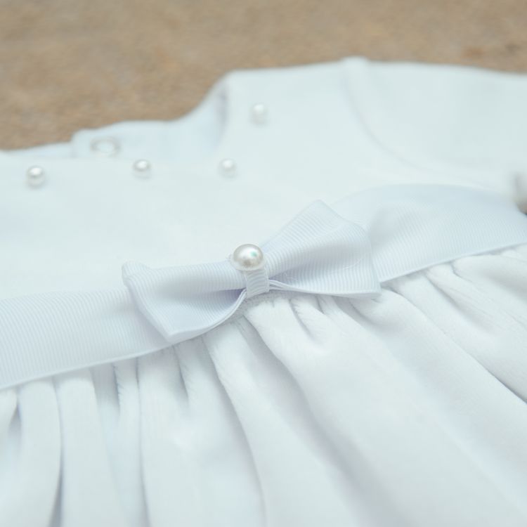 Велюровое платье Намистинка для малышки белое