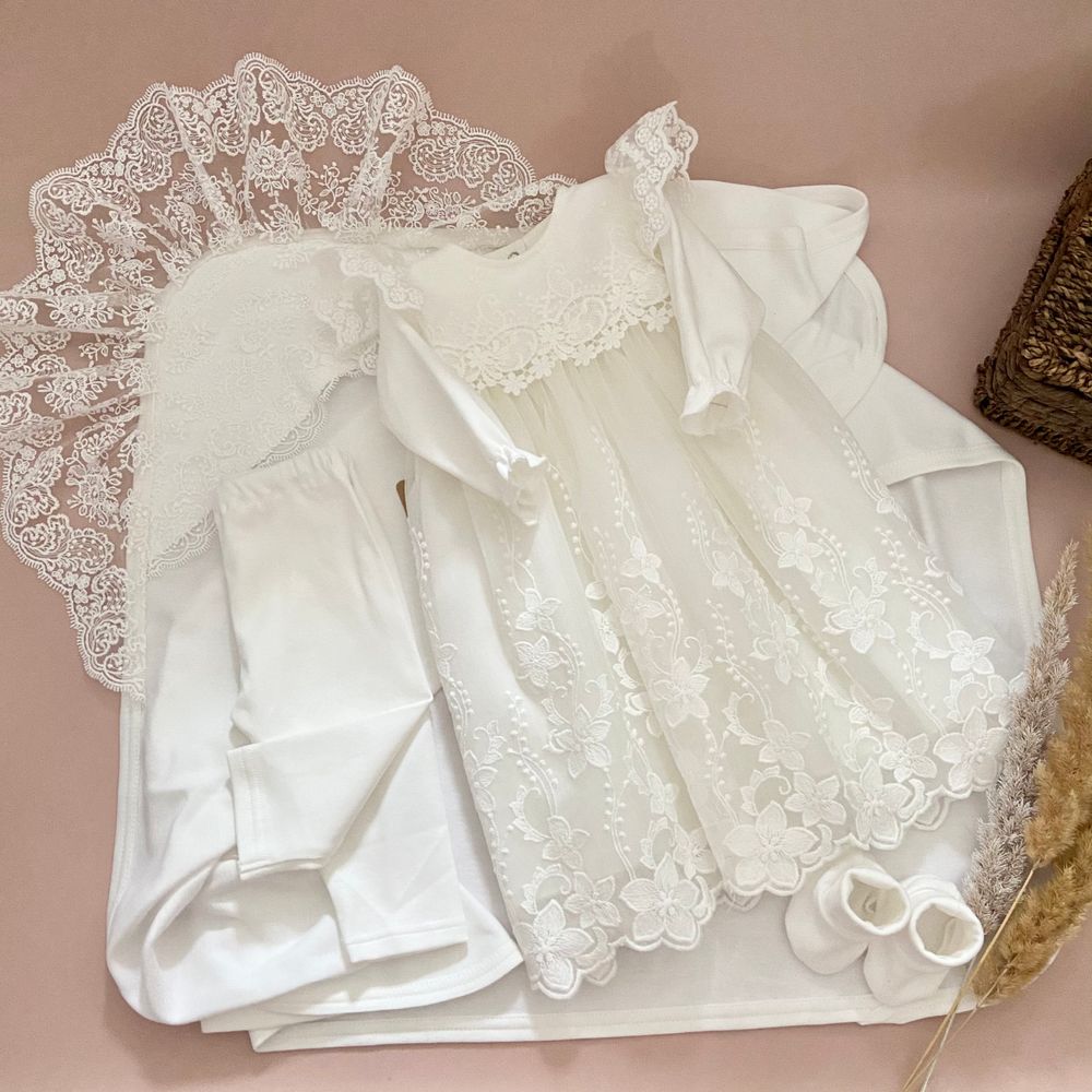 Святкова сукня + штанці Красуня на хрещення, 80, Інтерлок, Для дівчинки