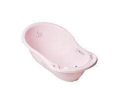Ванночка детская Зайчики розовая 86 см со сливом, Розовый