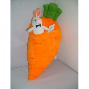 Подушка игрушка «Белый Заяц в морковке» 63 см