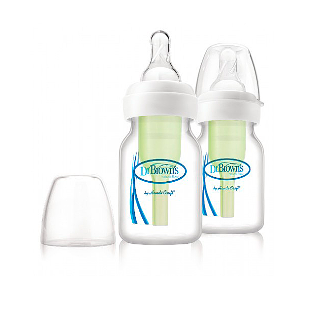 Дитяча пляшечка для годування з вузькою шийкою, 60 мл, 2 шт. в упаковці з соскою для недоношених немовлят, Прозрачный, 60 мл, Зі стандартною шийкою