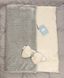 Конверт - плед на выписку теплый Серо - Молочный Пушистик из плюша и махры, Зима, синтепон, 100х80