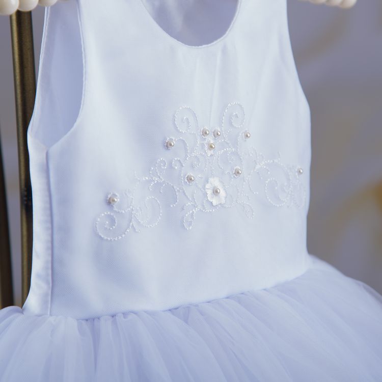 Нарядное платье + повязка Настюша для малышки белое