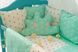 Комплект постельного белья для новорожденных Облако Мята, без балдахина