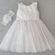 Ошатна сукня + пов'язка Настюша для малечі біла, 56, Кулір, Плаття
