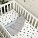 Змінний комплект постільної білизни у ліжечко для новонароджених Сірі зірки (підковдра, наволочка, простирадло)