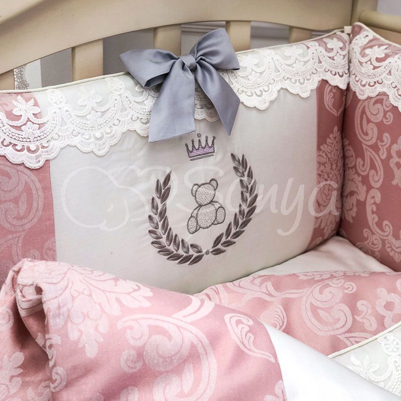 Спальний комплект для новонароджених із захистом Розкіш, без балдахіна