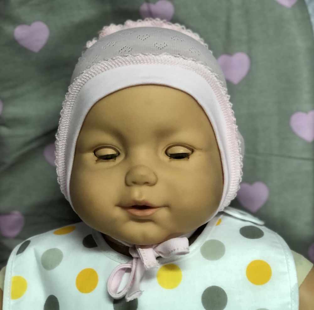 Шапочки для новорожденных девочек Сердечки розовые, обхват головы 36 см, Рибана, Шапка