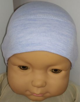 Шапочка для малюків 0-3 та 3-6 місяців блакитна 100% бавовна