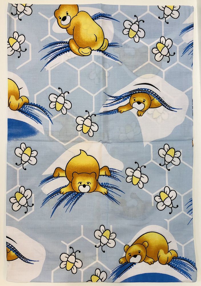 Сменный постельный комплект Пчелки Мишки голубой фото, цена, описание