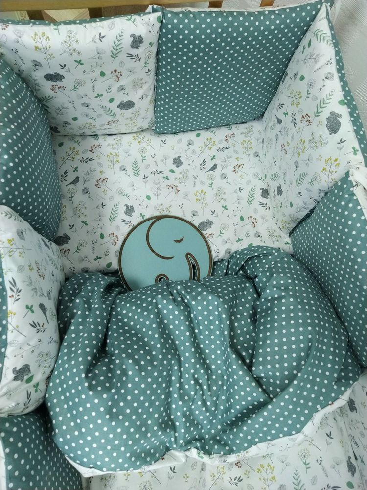 Спальний комплект для новонародженого Горошок 12 подушечок
