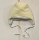Велюровая шапочка Зирка молочная на завязках, обхват головы 38 см, Велюр, Шапка