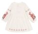 Детское Льняное платье Українка вышиванка молочное