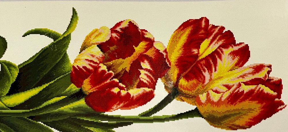 Набори для вишивання хрестом 43х83 Тюльпани, Квіти, натюрморти