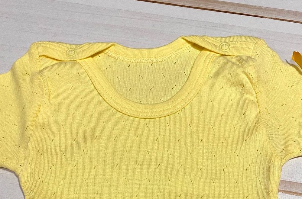 Боді футболка РОМБІК жовтий перфорований, 62, Мультіріп