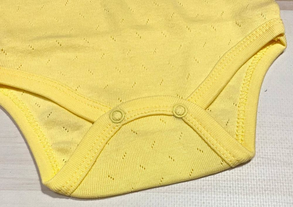 Боді футболка РОМБІК жовтий перфорований, 80, Мультіріп