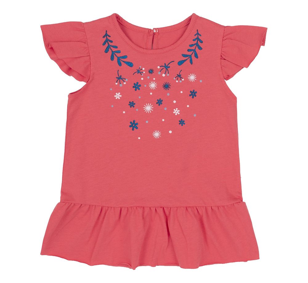 Комплект летний футболка + лосины сине коралловый для девочки, 74, Супрем