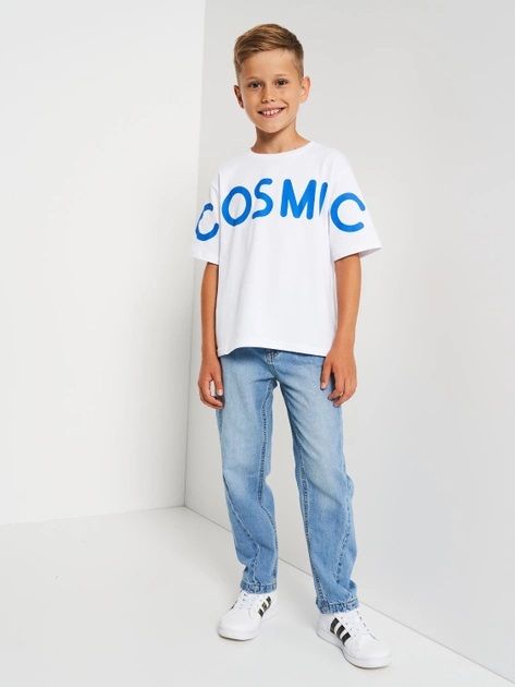 Детская футболка Космічна для мальчика супрем белая, 104, Супрем