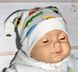 Шапочки трикотажные для новорожденных Сафари, обхват головы 38 см, Интерлок