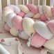 Кокон-бортик коса для новонароджених рожево – біло – молочний, Піна, без подушечки, Кокони з ручками