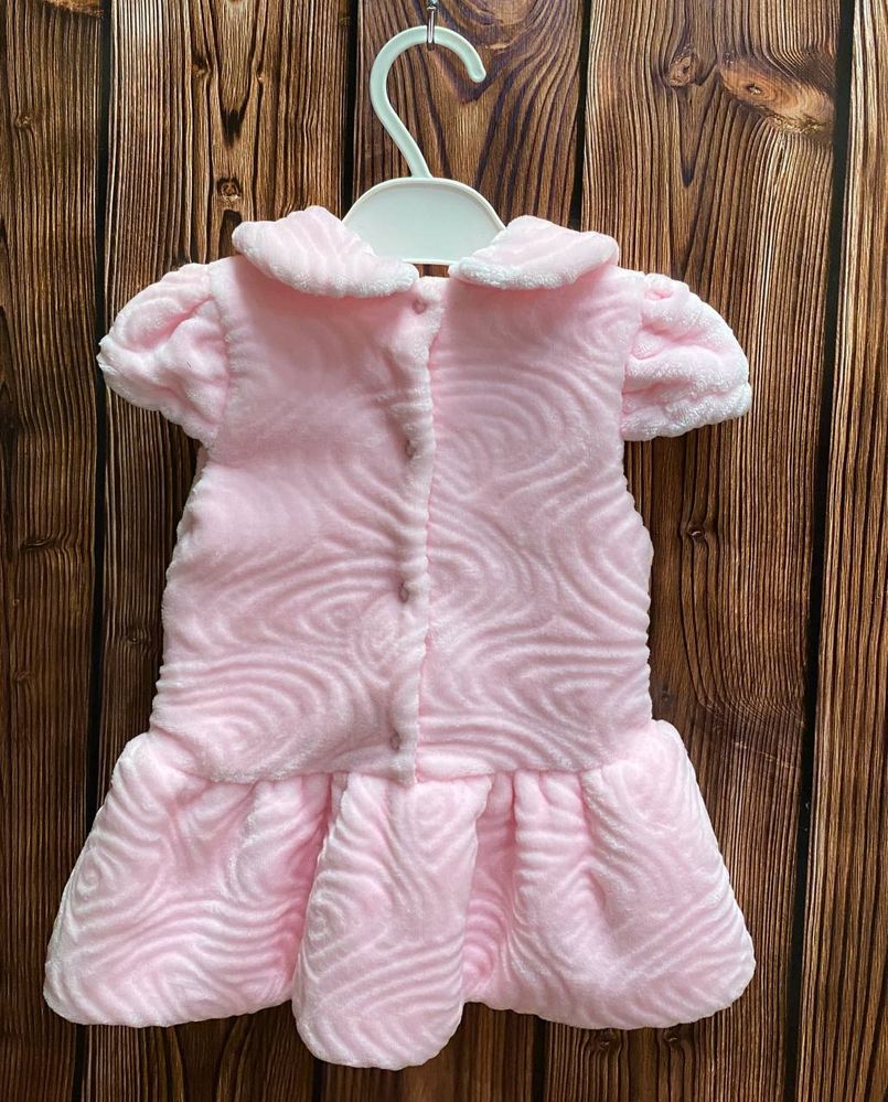 Плюшева сукня Лапочка рожева для новонародженої, 74, Плюш