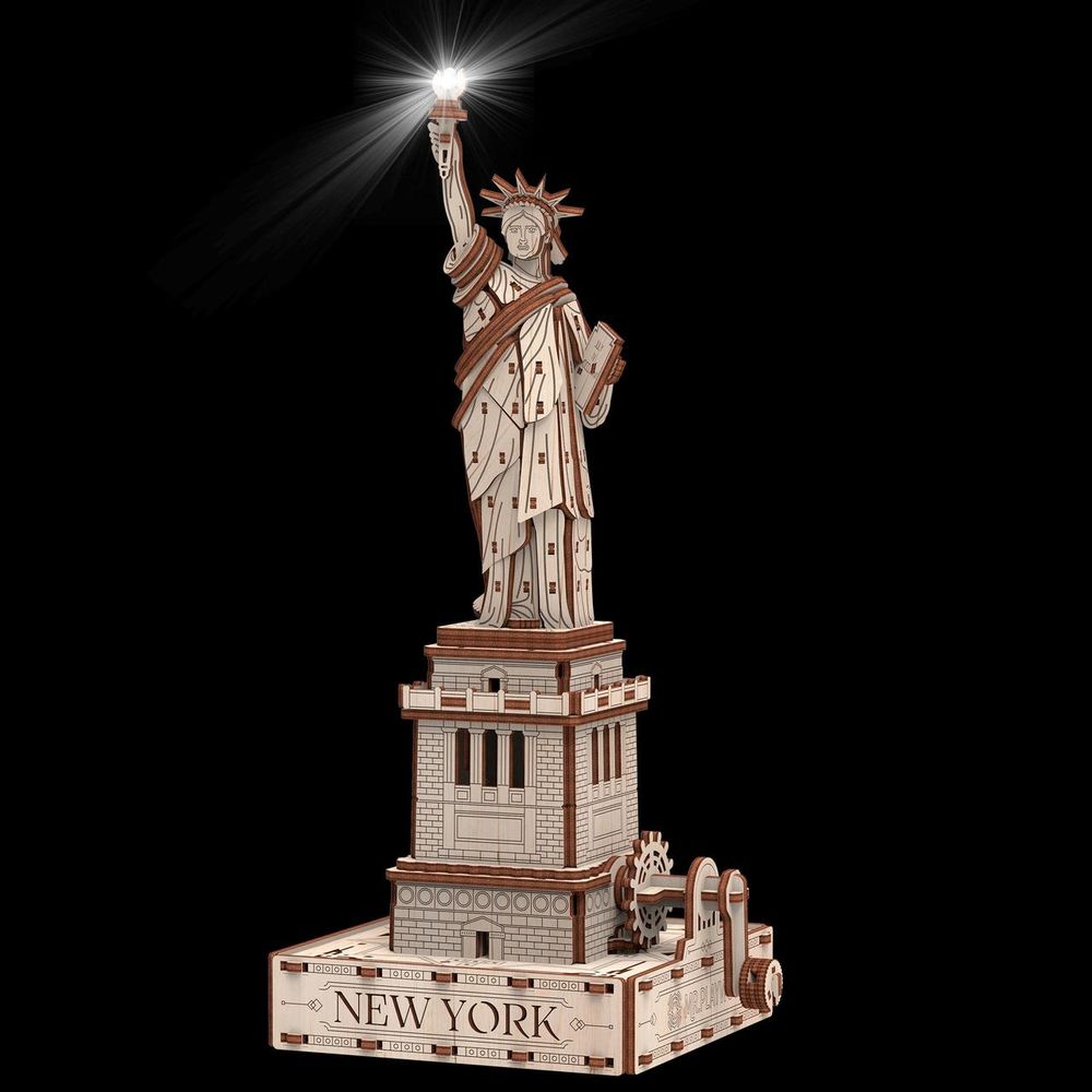 Фото, купить Статуя Свободи (Еко - лайт) конструктор механічний дерев'яний 3D, цена 1 080 грн