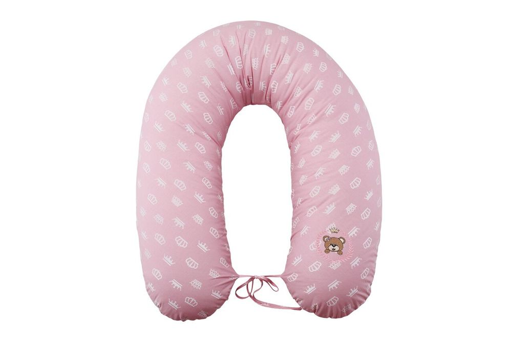 Подушка для беременных и кормления КОРОНА розовая