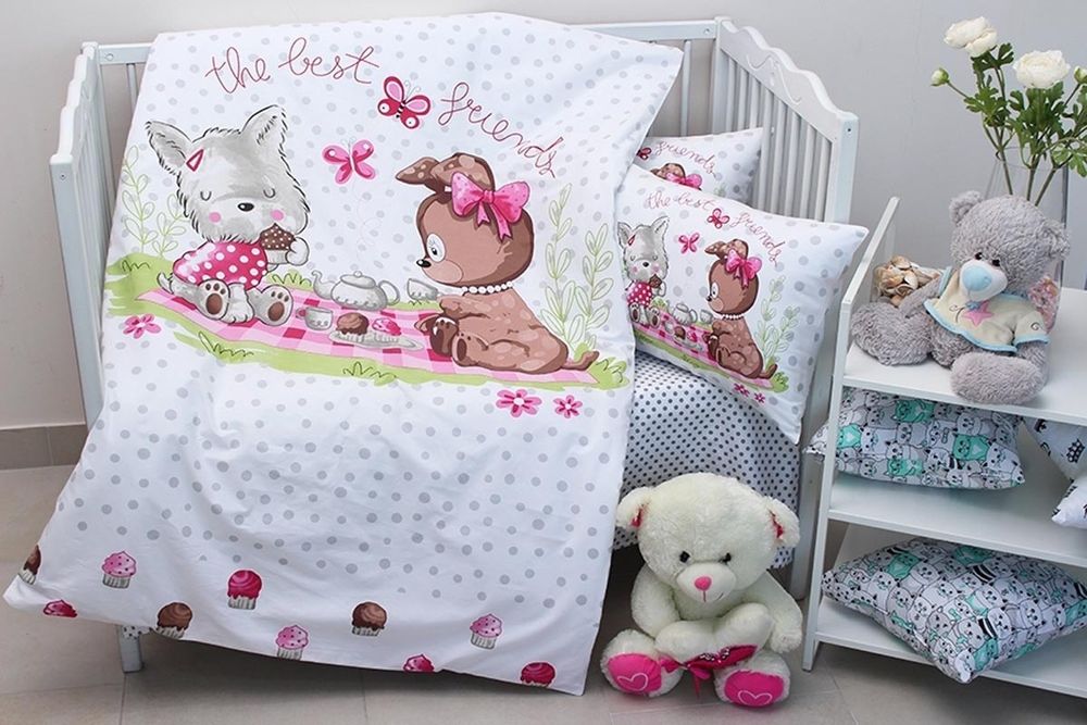 Сменная постель для новорожденных Лучшие друзья белая фото, цена, описание