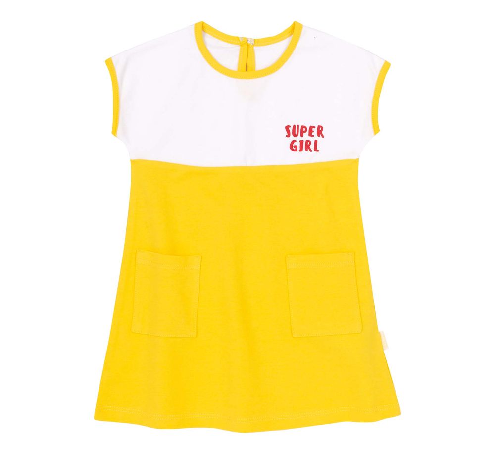 Дитяче літнє плаття Super girl для дівчинки супрем жовтий