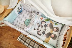 Детский спальный комплект Панда мятная звезда для новорожденных