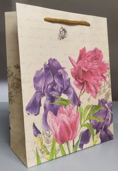 Паперовий подарунковий пакет з ручками 18х23х8 Три квітки