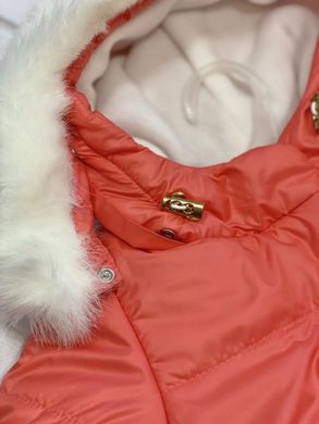 Куртка на флисе Little girl для девочки коралловая, Коралловый, 86, Плащевка