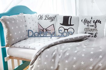 Детский спальный набор в кроватку для новорожденного Джентельмен 12 подушек, без балдахина